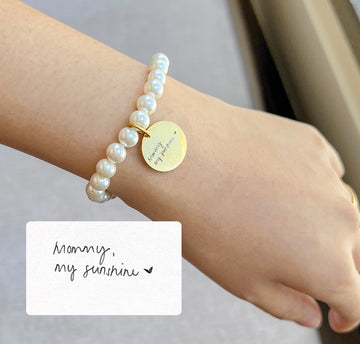 Personalized Handwritten Pearl Bracelet
